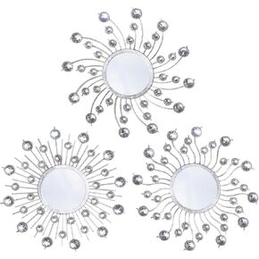 Mirror Wall Decor Metal Sun Mirror Wall Art Decorative Mirrors Home Decor Sunburst Mirror Hanging Living Room Bedroom Entryway, Style 1