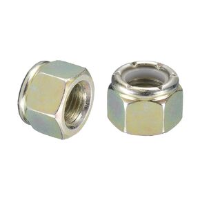 uxcell 50Pcs 1/4"-28 Nylon Insert Hex Lock Nuts, Carbon Steel Self-Locking Nylon Insert Stop Nut for Industrial Construction Fasteners, Color Zinc&White