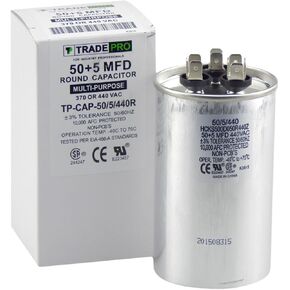 TradePro 50/5 MFD 370/440 Volt Round Dual Run Capacitor