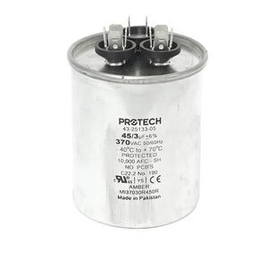 43-25133-05 -Rheem OEM Round Replacement Dual Run Capacitor 45 + 3 UF/MFD 370 Volt by OEM Replm for Rheem