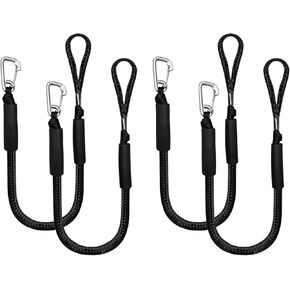 4PCS Bungee Dock Line Fender Lines 2FT with 316 Stainless Clip for Boat Bumper Boat Fender Boat Accessories for Mooring Jet Ski Pontoon Canoe Power Boat
