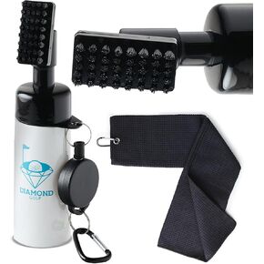 Golf Club Brush with Water - Premium Golf Brush and Towel Set - Golf Club Cleaner Brush, Groove Cleaner - Golf Iron Brush Tool Kit – Durable Golf Cleaning Brush and Groove Tool w/ Sprayer
