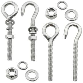 4PCS M6 Stainless Steel Ring Eyebolt Silver Welded Closed Lifting Reinforcement Screw and Bolt Suitable for Hanging Ceiling Fan Mosquito Nets Canopies Plant Basket