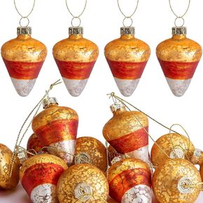12 Pcs Fall Thanksgiving Glass Candy Corn Ornaments- 2" x 1.5" Glass Candy Corn Hanging Ornaments- Fall Candy Corn Tree Ornament Pendant for Autumn Thanksgiving Christmas Home Decor