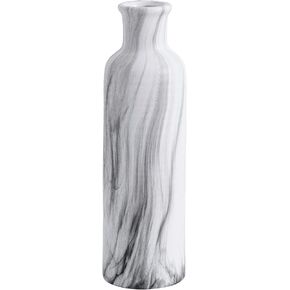 Black and White Marble Ceramic Vase - Geometric Design for Modern Home Decor, Ideal for Pampas Grass, Fits Tables, Shelves, Living Room, Bedroom, Kitchen
