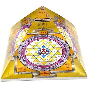 Sri Yantra Pyramid - Enhance Your Meditation and Positive Energy Flow with This Sacred Geometry - Big Size 3"x3" Inches - Energized
