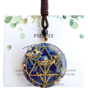 Lapis Lazuli Orgonite Chakra Healing Orgone Pendant Necklace, Reiki Healing Spiritual Crystals Stones Men Women