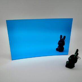 Set of 2 Acrylic Blue Mirror Sheet,Light Blue Mirrored Acrylic Lucite Plexiglass Sheet,Colorful Acrylic Mirror Sheet (Actual Size 11.875" x 11.875") (1/16'')