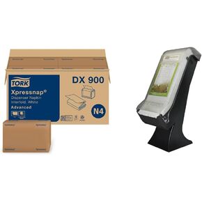 Tork Xpressnap Push-Button Drive-Thru Napkin Dispenser Black N4, Fast Service at QSR Restaurants, Signature Range, 25" x 9.0" x 10", 6532000