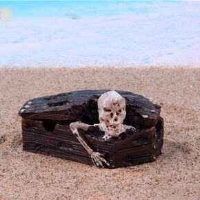 Gothic Skull Coffin Ashtray - Spooky Skeleton Resin Ash Tray for Room Office Bar Tabletop Goth Decor Cool Smoker Birthday Gifts Halloween Gifts