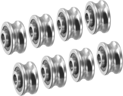 PATIKIL U Groove Bearing, 6 Pack 5x17x8mm SG15 Deep U Groove Guide Pulley Double Sealed Chrome Steel Ball Bearings for Rail Track Liner Motion System in Saudi Arabia