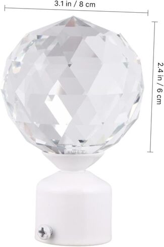 Finials for Curtain Rods Crystal Curtain Pole Home Decor Window Treatment Accessories Curtain Rail Ends in Saudi Arabia