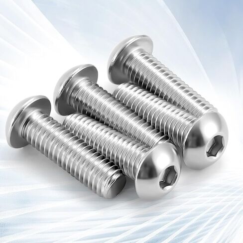 براغي بغطاء مقبس رأس 1/4-20 × 1 بوصة، 18-8 من الفولاذ المقاوم للصدأ 304، محرك ألين سداسي، لمسة نهائية لامعة، خيط كامل، 50 قطعة in Kuwait