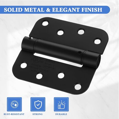 10 قطع باب ذاتي الإغلاق بمفصلات 3.5 بوصة مفصلات زنبركية مفصل باب أوتوماتيكي أقرب للشد قابل للتعديل للباب الأمامي للمرآب والباب الخلفي للباب الأيسر والأيمن، زوايا نصف قطرها 5/8 بوصة (فضي) in Kuwait