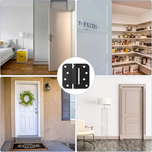 10 قطع باب ذاتي الإغلاق بمفصلات 3.5 بوصة مفصلات زنبركية مفصل باب أوتوماتيكي أقرب للشد قابل للتعديل للباب الأمامي للمرآب والباب الخلفي للباب الأيسر والأيمن، زوايا نصف قطرها 5/8 بوصة (فضي) in Kuwait