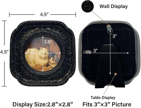 CISOO 3x3 Vintage Small Picture Frame, Antique Ornate Gold Square Photo Frame for Table Top and Wall Display, Decorative Floral Design Retro Home Decor, Photo Gallery Art in Saudi Arabia