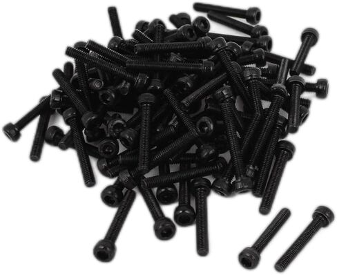 RUIAN 100Pcs M3 x 20mm Socket Head Cap Screws Alloy 12.9 Steel Fully Threaded Knurled,Black in Kuwait