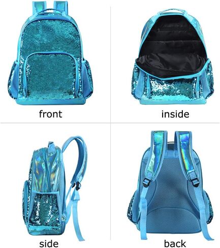 Hologram Sequin Backpack Sequin School Backpack for Girls Kids Elementary Bookbag Flip Sequence Holographic Book Bags in Saudi Arabia