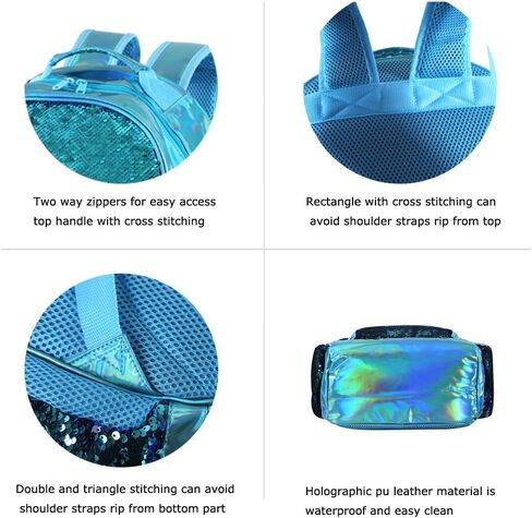 Hologram Sequin Backpack Sequin School Backpack for Girls Kids Elementary Bookbag Flip Sequence Holographic Book Bags in Saudi Arabia
