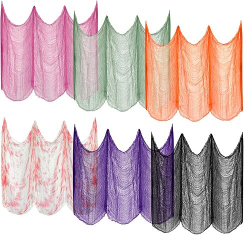 ZeeDix 12 Pack Halloween Creepy Cloth 30 x 75 Inch Halloween Decoration Spooky Scary Gauze Cloth Creepy Cheesecloth for Halloween Party Supplies Outdoor Yard Home Wall Doorways(3colors) in Saudi Arabia