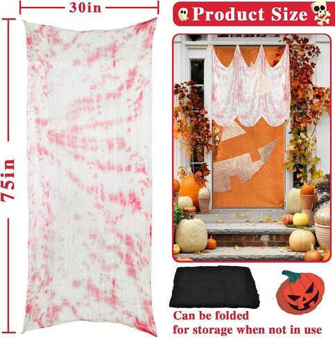 ZeeDix 12 Pack Halloween Creepy Cloth 30 x 75 Inch Halloween Decoration Spooky Scary Gauze Cloth Creepy Cheesecloth for Halloween Party Supplies Outdoor Yard Home Wall Doorways(3colors) in Saudi Arabia