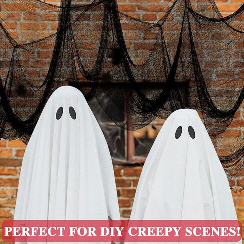 ZeeDix 12 Pack Halloween Creepy Cloth 30 x 75 Inch Halloween Decoration Spooky Scary Gauze Cloth Creepy Cheesecloth for Halloween Party Supplies Outdoor Yard Home Wall Doorways(3colors) in Saudi Arabia