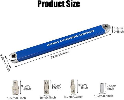 مفتاح ربط الأوفست، مجموعة مفاتيح تمديد ضيقة مقاس 15.4 بوصة مع محولات محرك مربعة مقاس 1/4 بوصة و3/8 بوصة و1/2 بوصة، وامتداد سقاطة عالمي للمساحة الضيقة in Kuwait