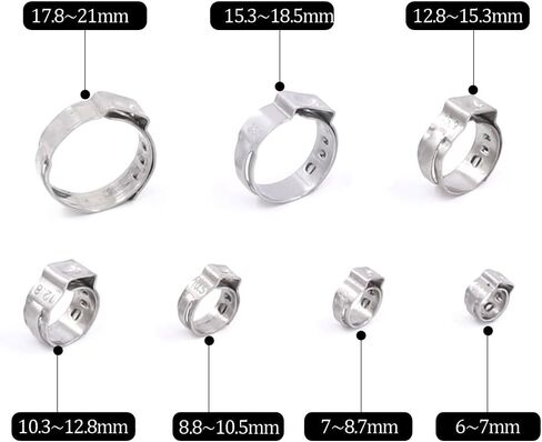Glarks 80Pcs 7-21mm 304 Stainless Steel Single Ear Hose Clamps with Pincers Kit in Saudi Arabia