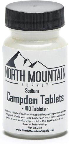 North Mountain Supply Campden Tablets (Sodium Metabisulfite) - 100 Tablets - 2 Ounce Jar in Saudi Arabia