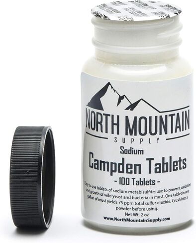 North Mountain Supply Campden Tablets (Sodium Metabisulfite) - 100 Tablets - 2 Ounce Jar in Saudi Arabia