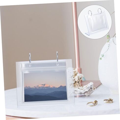 2pcs Vertical Photo Album 5 Inch Photo Flip Frame Flip Display Stand Calendar Photo Album Desk Photo Frame Clear Acrylic Photo Calendar Photo Calendar in Saudi Arabia