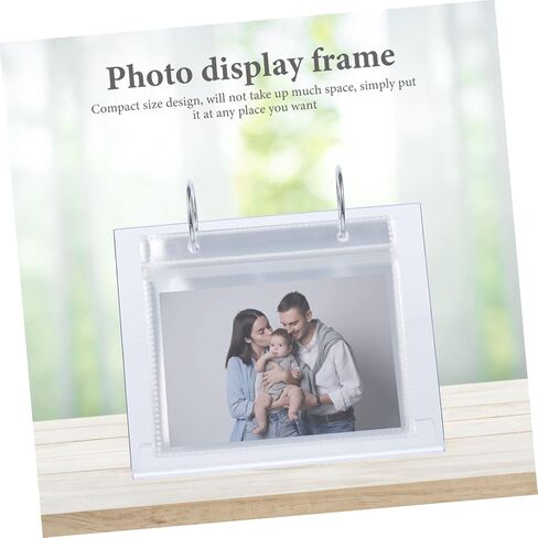 2pcs Vertical Photo Album 5 Inch Photo Flip Frame Flip Display Stand Calendar Photo Album Desk Photo Frame Clear Acrylic Photo Calendar Photo Calendar in Saudi Arabia