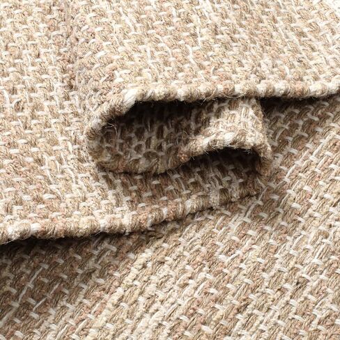 Hausattire Jute Woven Area Rug 4'x6' - Natural, Large Vintage Farmhouse Carpet for Bedroom, Living Room, Kitchen | Bohemian Decorative Country Style Dining Area Rugs - 48x72 Inch in Saudi Arabia