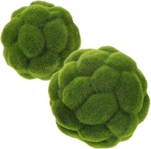 STOBAZA 2pcs Moss Balls for Decoration Faux Green Moss Balls Artificial Moss Rocks Simulated Green Moss Balls Decorative Faux Green Moss Covered Topiary Ball for Garden Wedding Party Decoration in Saudi Arabia