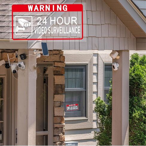 Video Surveillance Sign 2" x 4"Security Sign 24 Hour Camera Warning Security Self Adhesive Decal for Window Door Car (4Pcs) in Saudi Arabia