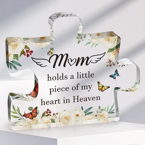 Memorial Gifts for Loss of Mom,Sympathy Gift Acrylic Puzzle Plaque,Loss of a Mother Sympathy Gifts,Remembrance Condolences Bereavement Gifts,Miss Mom Paperweight Gift in Saudi Arabia
