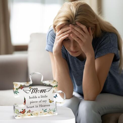 Memorial Gifts for Loss of Mom,Sympathy Gift Acrylic Puzzle Plaque,Loss of a Mother Sympathy Gifts,Remembrance Condolences Bereavement Gifts,Miss Mom Paperweight Gift in Saudi Arabia