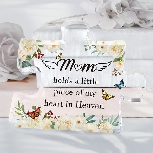 Memorial Gifts for Loss of Mom,Sympathy Gift Acrylic Puzzle Plaque,Loss of a Mother Sympathy Gifts,Remembrance Condolences Bereavement Gifts,Miss Mom Paperweight Gift in Saudi Arabia