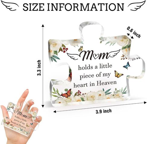 Memorial Gifts for Loss of Mom,Sympathy Gift Acrylic Puzzle Plaque,Loss of a Mother Sympathy Gifts,Remembrance Condolences Bereavement Gifts,Miss Mom Paperweight Gift in Saudi Arabia