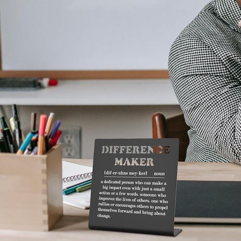 Difference Maker Gift Thank You Gift for Women Teacher Mentor Coach Boss Manager Inspirational Desk Decor Teacher Retirement Gifts for Women Difference Maker Sign Office Desk Shelf Decor ASS3 in Saudi Arabia