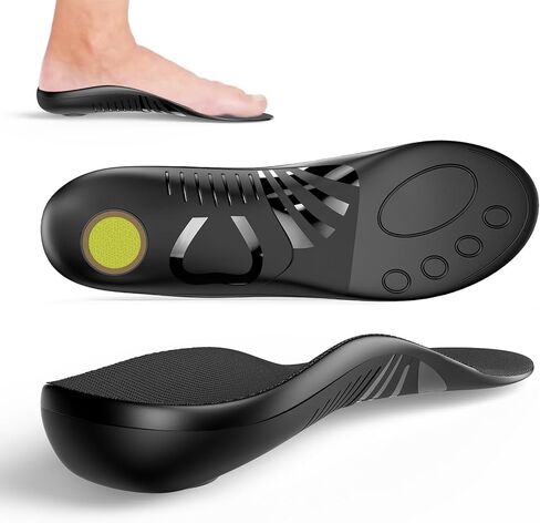 Plantar Fasciitis High Arch Support Insoles - Welnove Heavy Duty Insoles Orthotic Inserts for Flat Feet Walking and Standing All Day Work Boot Insoles for Women 12-13.5 and Men 10-11.5 in Saudi Arabia