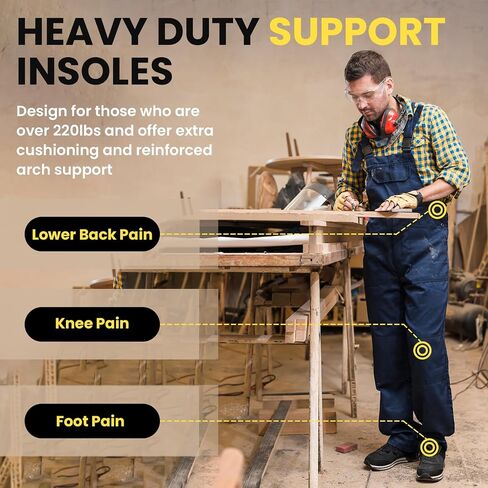 Plantar Fasciitis High Arch Support Insoles - Welnove Heavy Duty Insoles Orthotic Inserts for Flat Feet Walking and Standing All Day Work Boot Insoles for Women 12-13.5 and Men 10-11.5 in Saudi Arabia