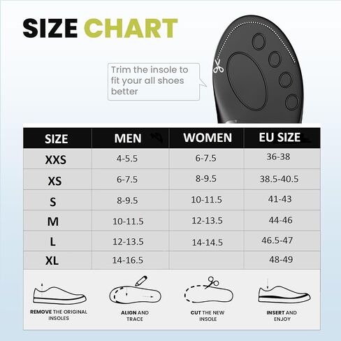 Plantar Fasciitis High Arch Support Insoles - Welnove Heavy Duty Insoles Orthotic Inserts for Flat Feet Walking and Standing All Day Work Boot Insoles for Women 12-13.5 and Men 10-11.5 in Saudi Arabia