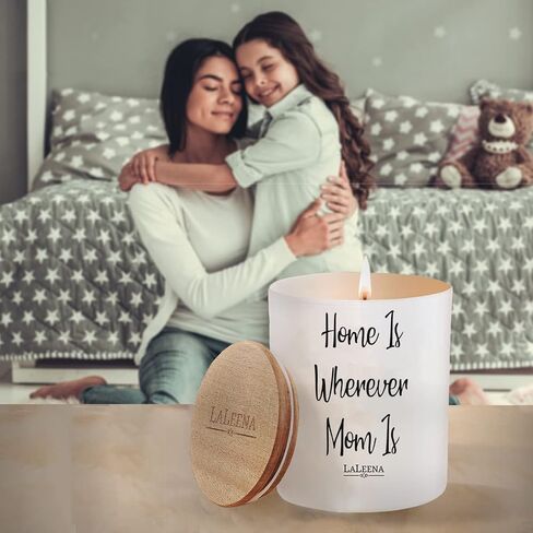 هدايا للأم - شمعة معطرة - شموع فاخرة معطرة للمنزل - هدايا عيد ميلاد للأم (كبيرة 14 أونصة) (شمعة بيضاء لمنزل الأم، نسيم المحيط) in Kuwait