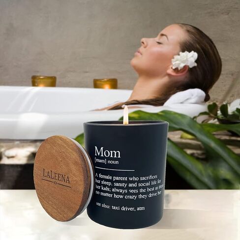 هدايا للأم - شمعة معطرة - شموع فاخرة معطرة للمنزل - هدايا عيد ميلاد للأم (كبيرة 14 أونصة) (شمعة بيضاء لمنزل الأم، نسيم المحيط) in Kuwait