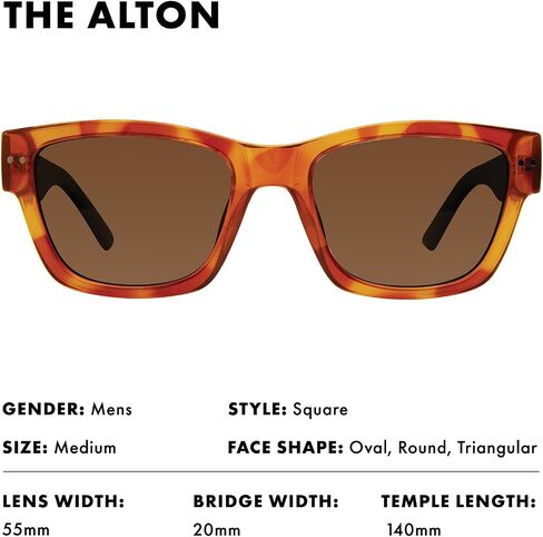 Prive Revaux The Alton Square Sunglasses – Handcrafted, Scratch & Impact Resistant Lenses with 100% UV Protection – For Men in Kuwait