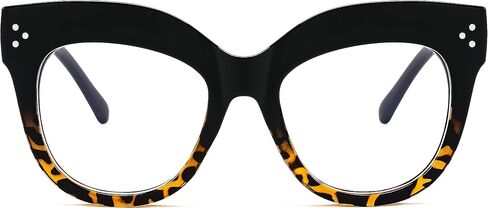 FEISEDY Blue Light Blocking Glasses Oversized Vintage Chunky Cateye Eyeglasses for Women Plastic Frame Hipster Party B0026 in Saudi Arabia