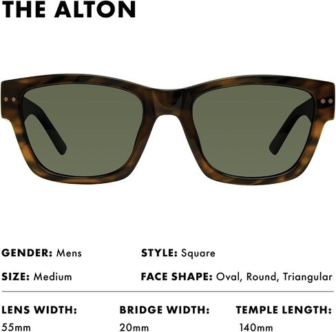 Prive Revaux The Alton Square Sunglasses – Handcrafted, Scratch & Impact Resistant Lenses with 100% UV Protection – For Men in Kuwait
