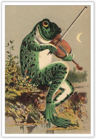 NVYGSDU Vintage Frog Wall art, Retro Frog Playing Banjo Canvas Print Poster, Frog Funny Gift for Musician, Room Dorm 12x16inch Unframed in Saudi Arabia