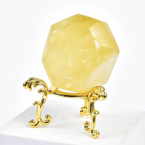 AMOYSTONE Green Fluorite Diamond Shaped Caved Gemstone Healing Crystal Quartz Figurines with Display Stand Home Office Desk Decorative Gifts for Women Men 0.6-0.8 LBS in Saudi Arabia